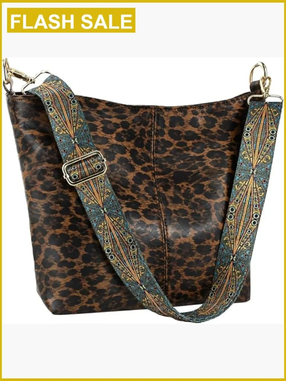Vegan Leather Crossbody Hobo Bag with Guitar Strap, Large Capacity, Zipper